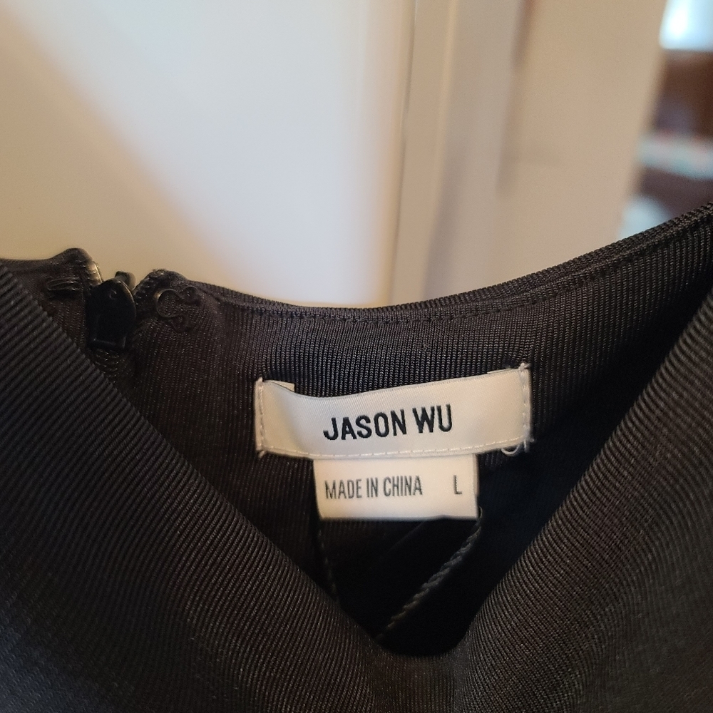 NWT Jason Wu Cowl Neck Jumpsuit Black with crystal Embellishments Large - Picture 6 of 10